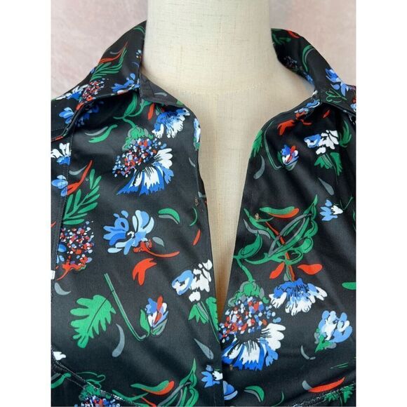 Vintage 1970s Mod Floral Dress with Dagger Collar - Picture 4 of 8